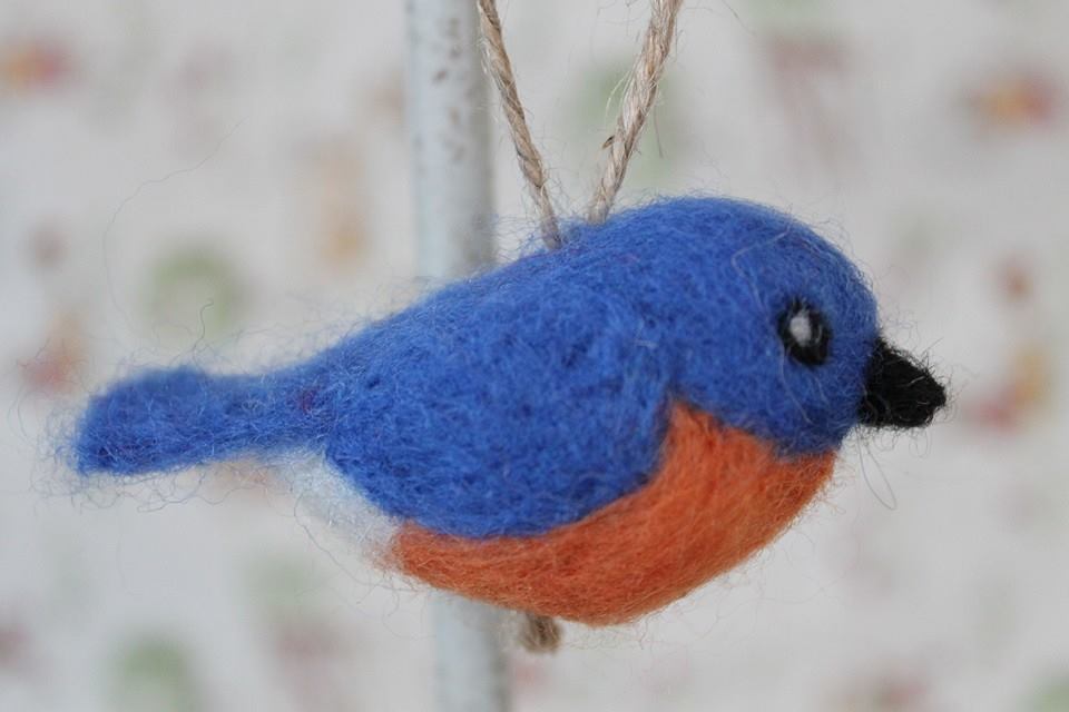 Needle Felt Open Winged Bird